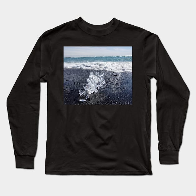 Small iceberg near glacier lagoon in Iceland Long Sleeve T-Shirt by Artstastic